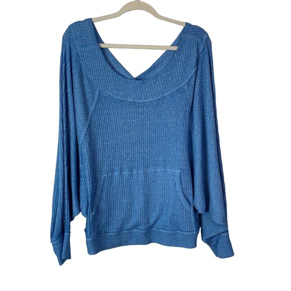 Free People Tops - Free People We The Free Westend Thermal Top Blue Pockets Size M